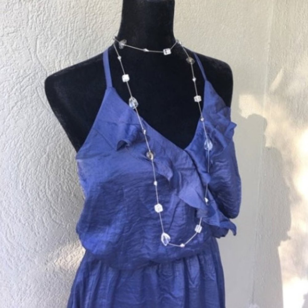 Sexy strappy high low dress in navy - Picture 5 of 6